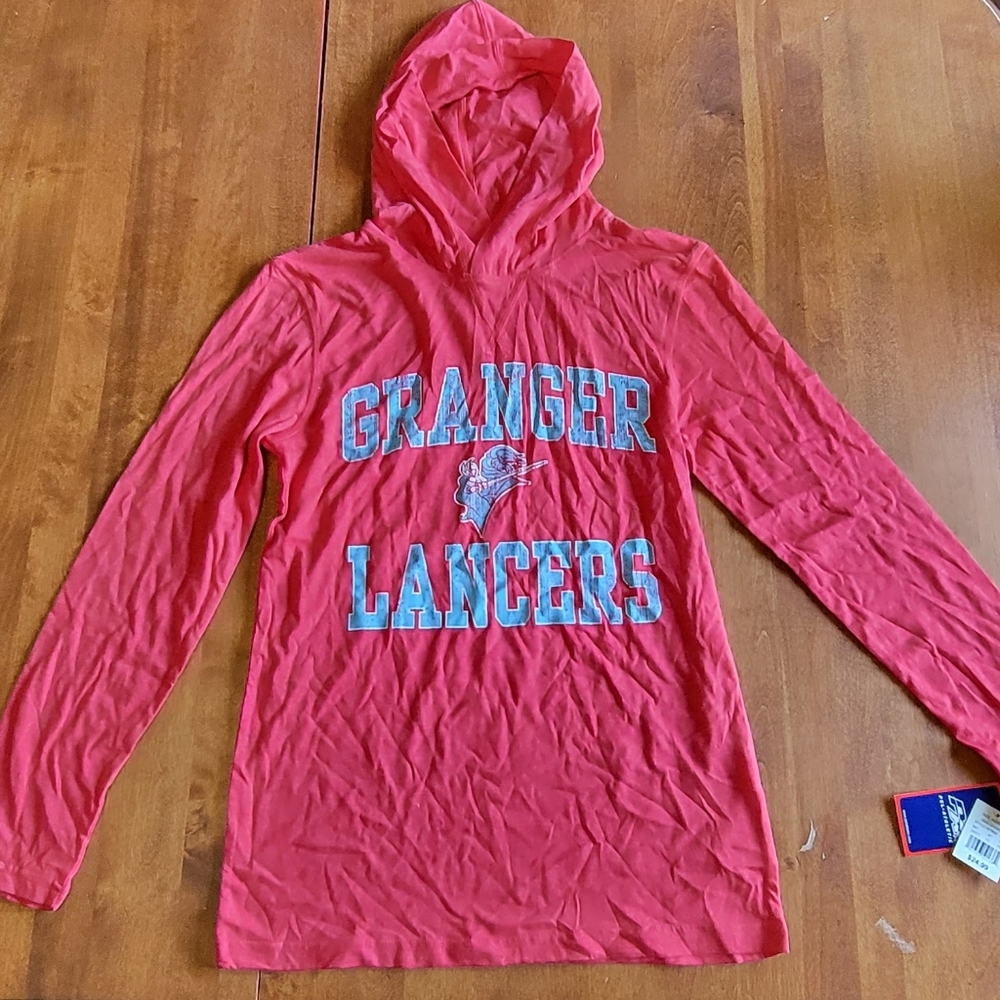 Pel Athletic, Red long sleeve hooded sweatshirt size Large